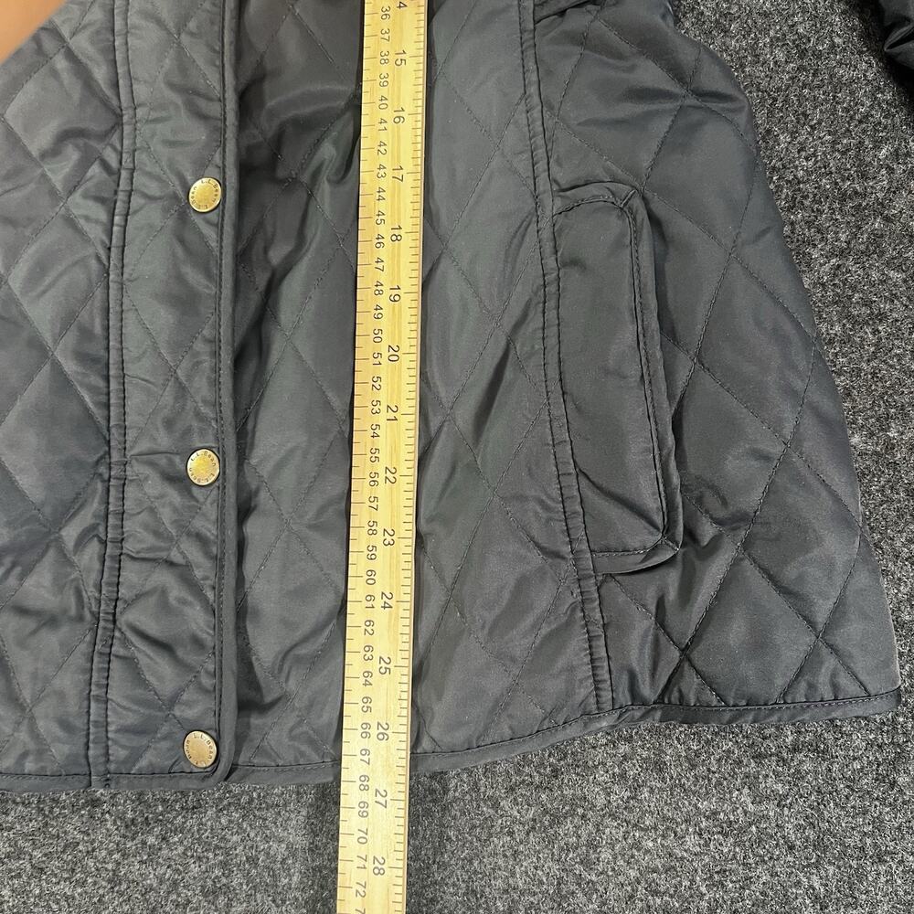LL Bean Riding Jacket Barn Coat Women's Black Quilted Plaid Lining S Reg - Picture 5 of 7